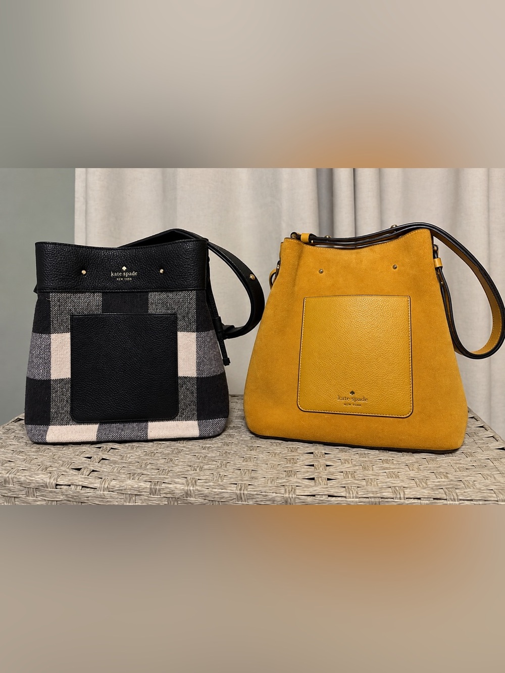 kate spade Mustard Yellow Suede & Leather Shoulder Bag